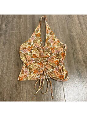 Vibe Sportswear Retro 70s Halter Top Vintage Style Size S